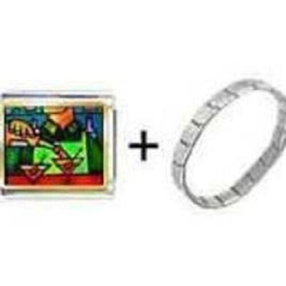 Bracelet Italian charm Pouring Wine Photo - Picture 1 of 2